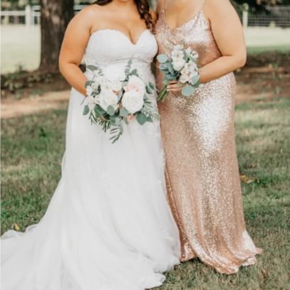 Jenny Yoo Collection Jules Rose Gold Sequin Dress - Picture 3 of 3